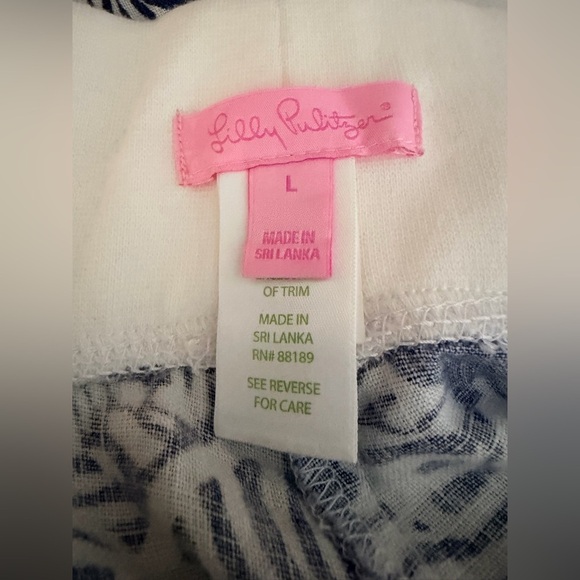 Lilly Pulitzer White and Navy Linen pants size L - Picture 6 of 9